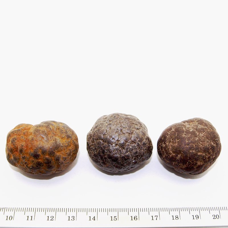 3 Markasitknollen (Beispiele) der Gewichtsklasse 50-60 g