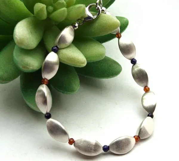 Silber Armband mit Edelsteinen